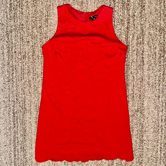 Aqua Women's Sleeveless A-Line Ruffle Bottom Dress in Red Size Large - Picture 1 of 10